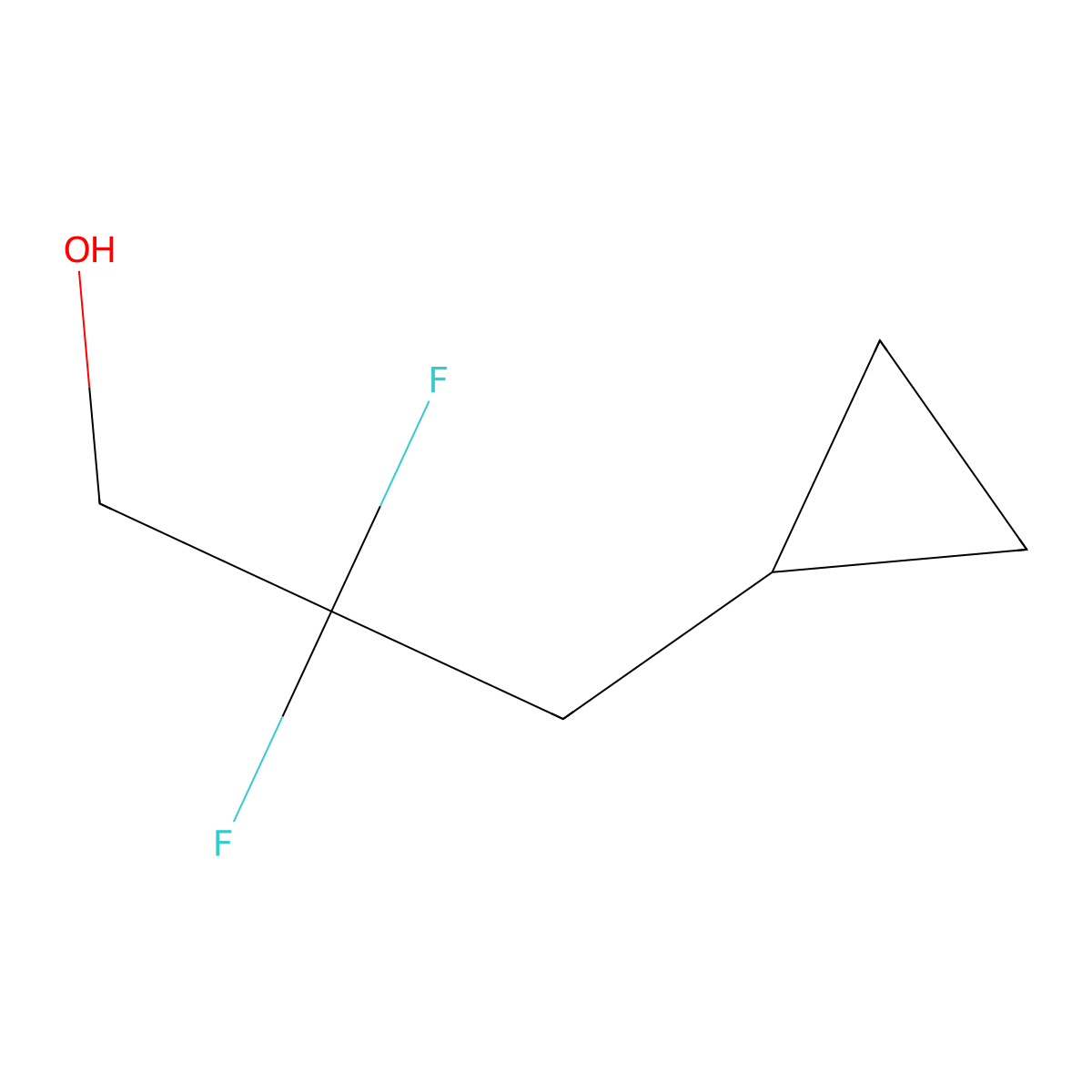 3-Cyclopropyl-2,2-difluoropropan-1-ol molecular structure, CAS 267875-74-1