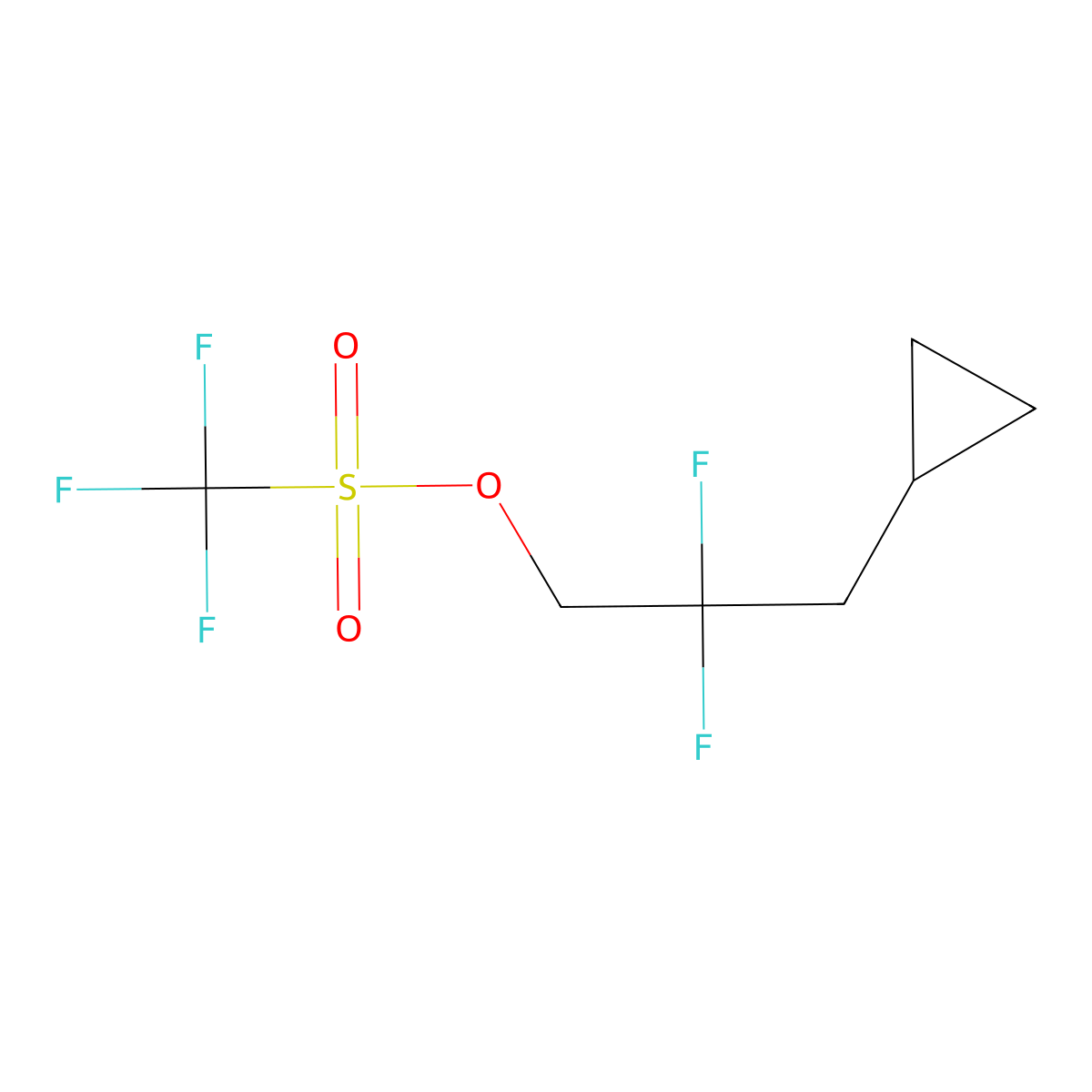 3-Cyclopropyl-2,2-difluoropropyl trifluoromethanesulfonate molecular structure, CAS 267875-75-2