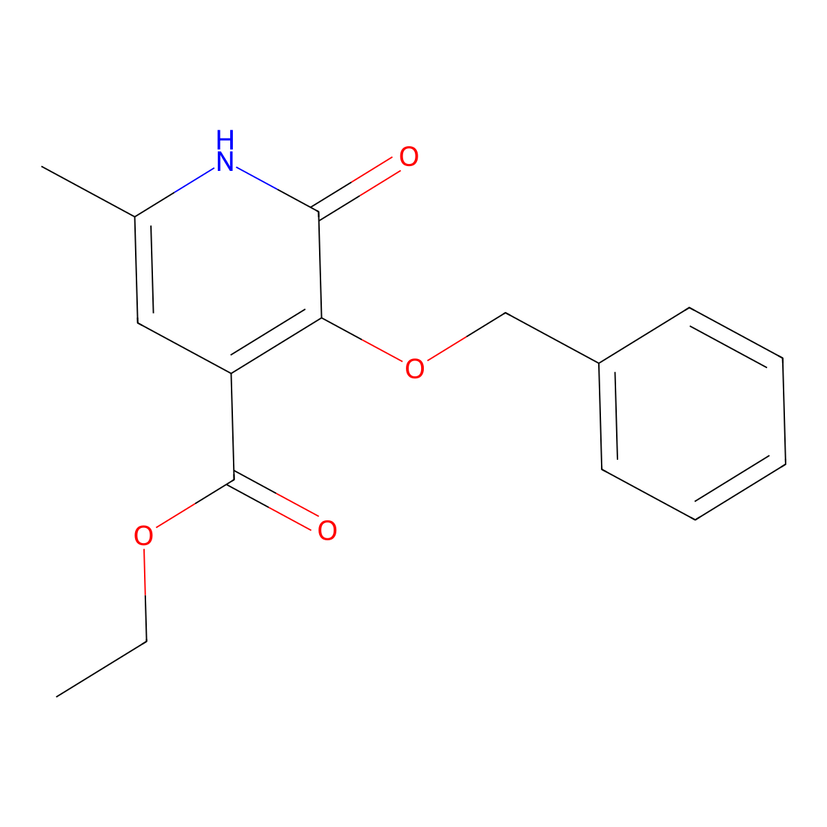 Ethyl 3-(benzyloxy)-6-methyl-2-oxo-1,2-dihydropyridine-4-carboxylate molecular structure, CAS 267875-78-5