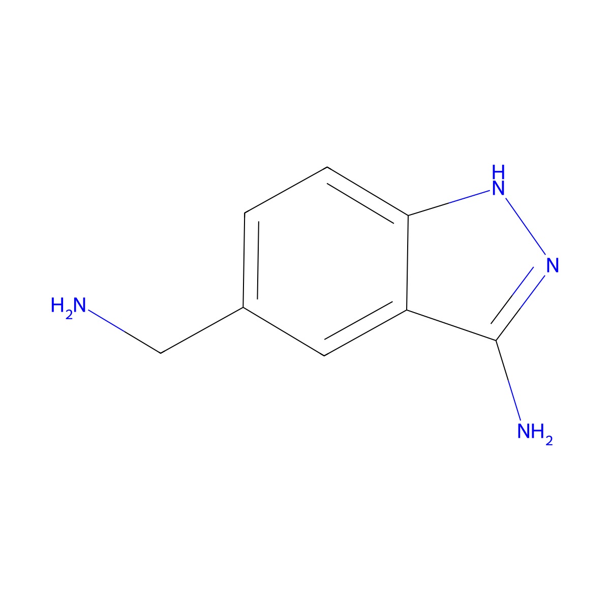 5-(Aminomethyl)-1H-indazol-3-amine molecular structure, CAS 267876-23-3