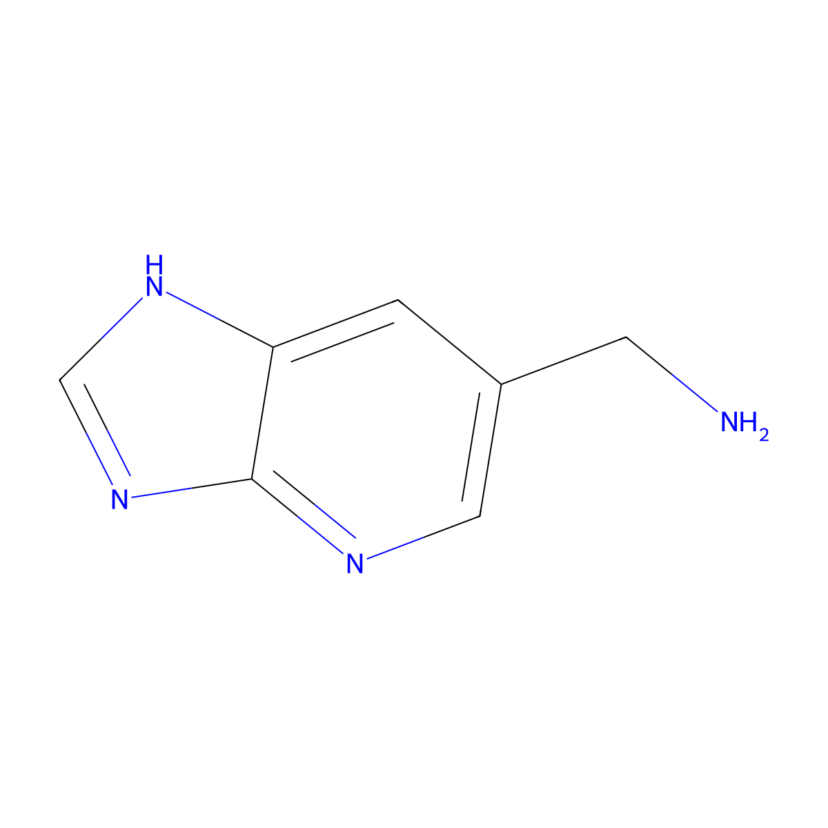 (1H-Imidazo[4,5-b]pyridin-6-yl)methanamine molecular structure, CAS 267876-24-4