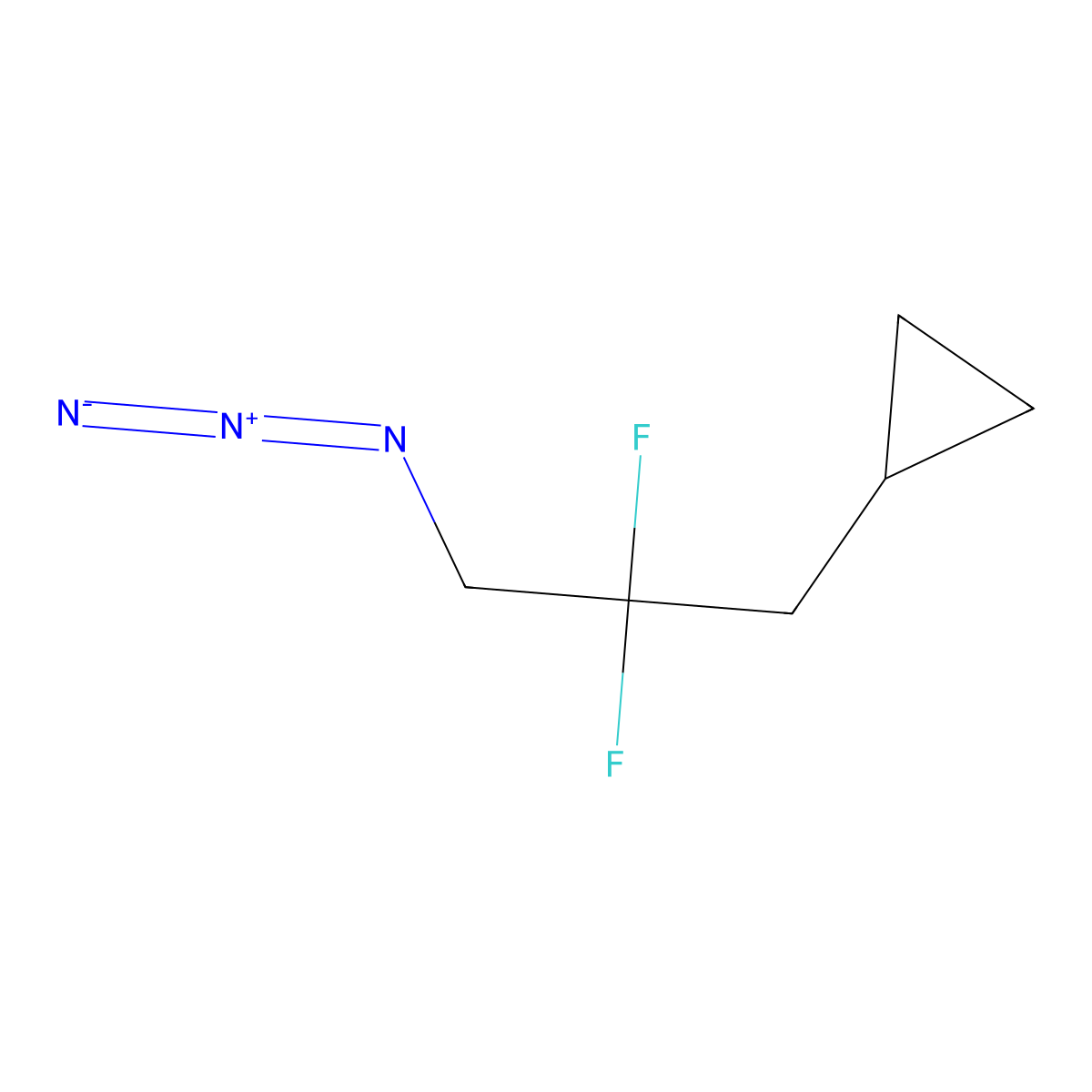 3-Cyclopropyl-2,2-difluoropropylazide molecular structure, CAS 267876-30-2