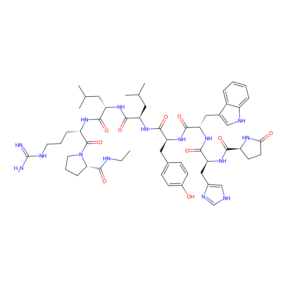 (Des-Gly10,Des-Ser4,D-Leu6,Pro-NHEt9)-LHRH molecular structure, CAS 267878-61-5