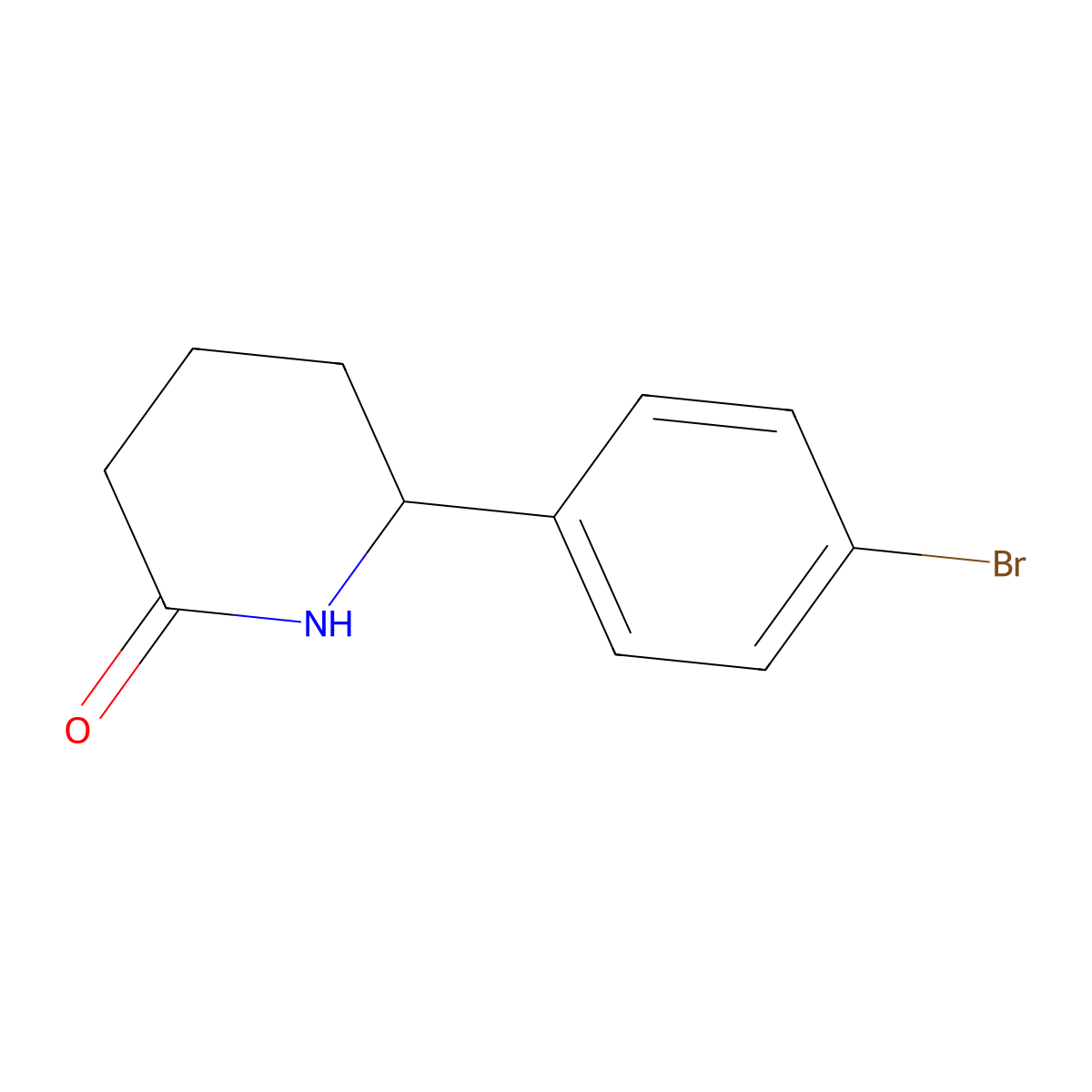6-(4-Bromophenyl)piperidin-2-one molecular structure, CAS 267880-78-4