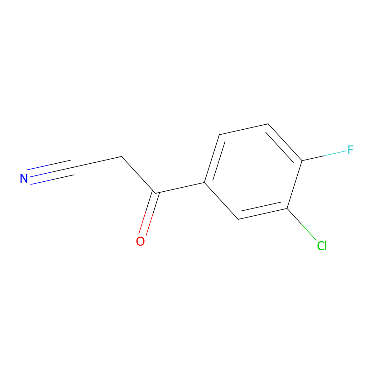 3-(3-Chloro-4-fluorophenyl)-3-oxopropanenitrile molecular structure, CAS 267880-79-5