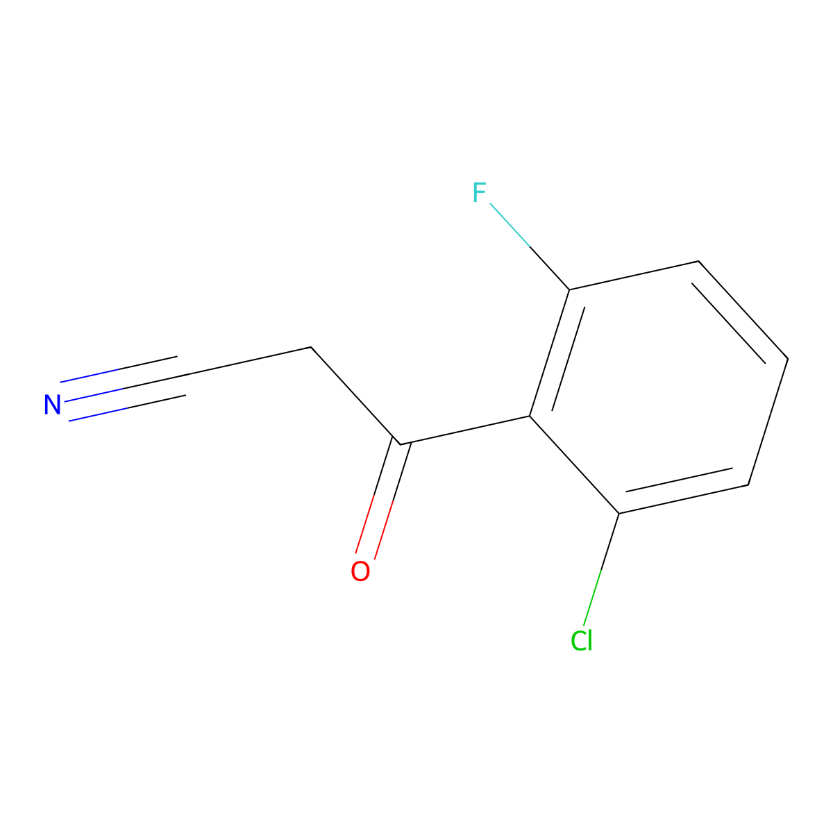 2-Chloro-6-fluorobenzoylacetonitrile molecular structure, CAS 267881-03-8