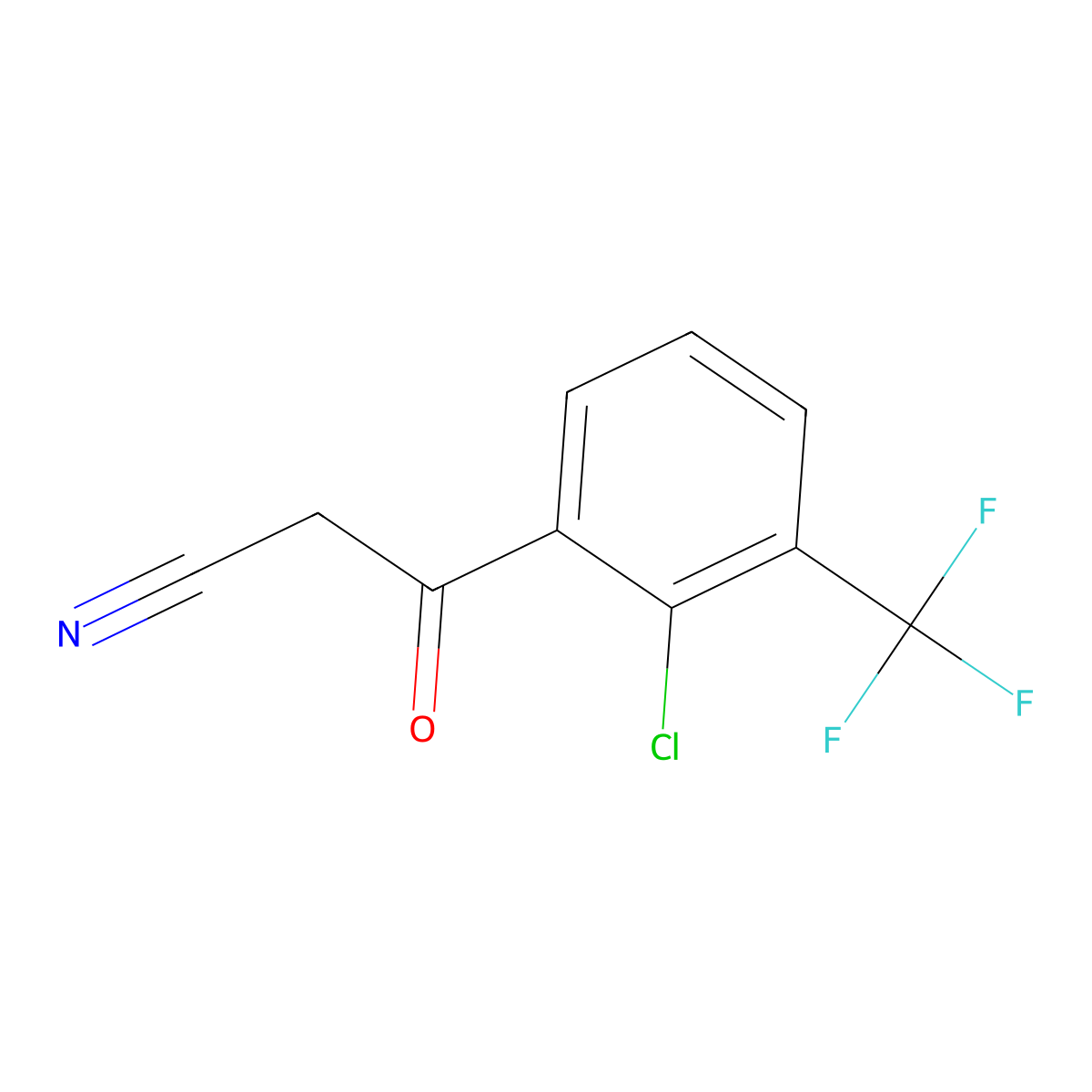 2-Chloro-beta-oxo-3-(trifluoromethyl)benzenepropanenitrile molecular structure, CAS 267881-04-9