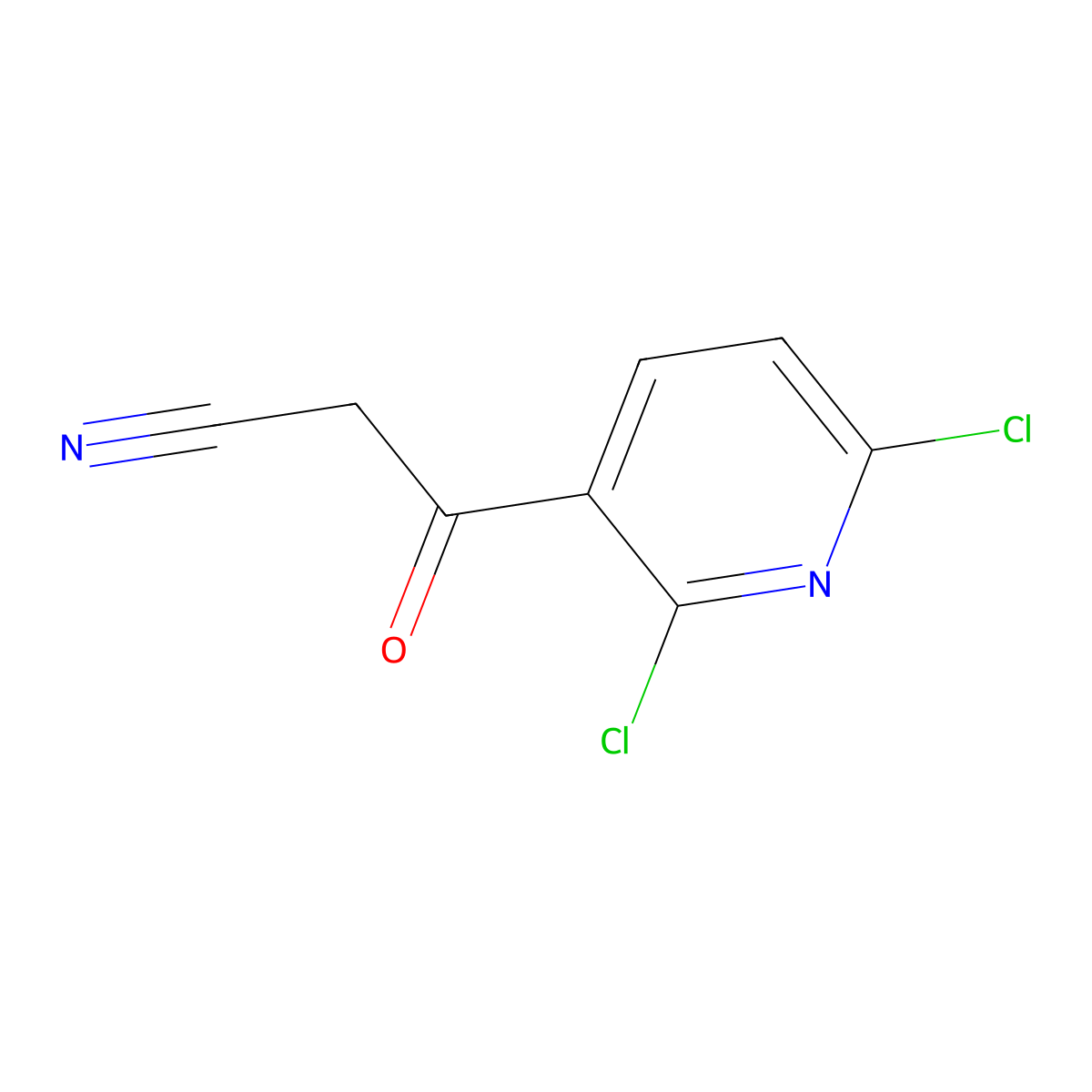 3-(2,6-Dichloropyridin-3-YL)-3-oxopropanenitrile molecular structure, CAS 267881-08-3