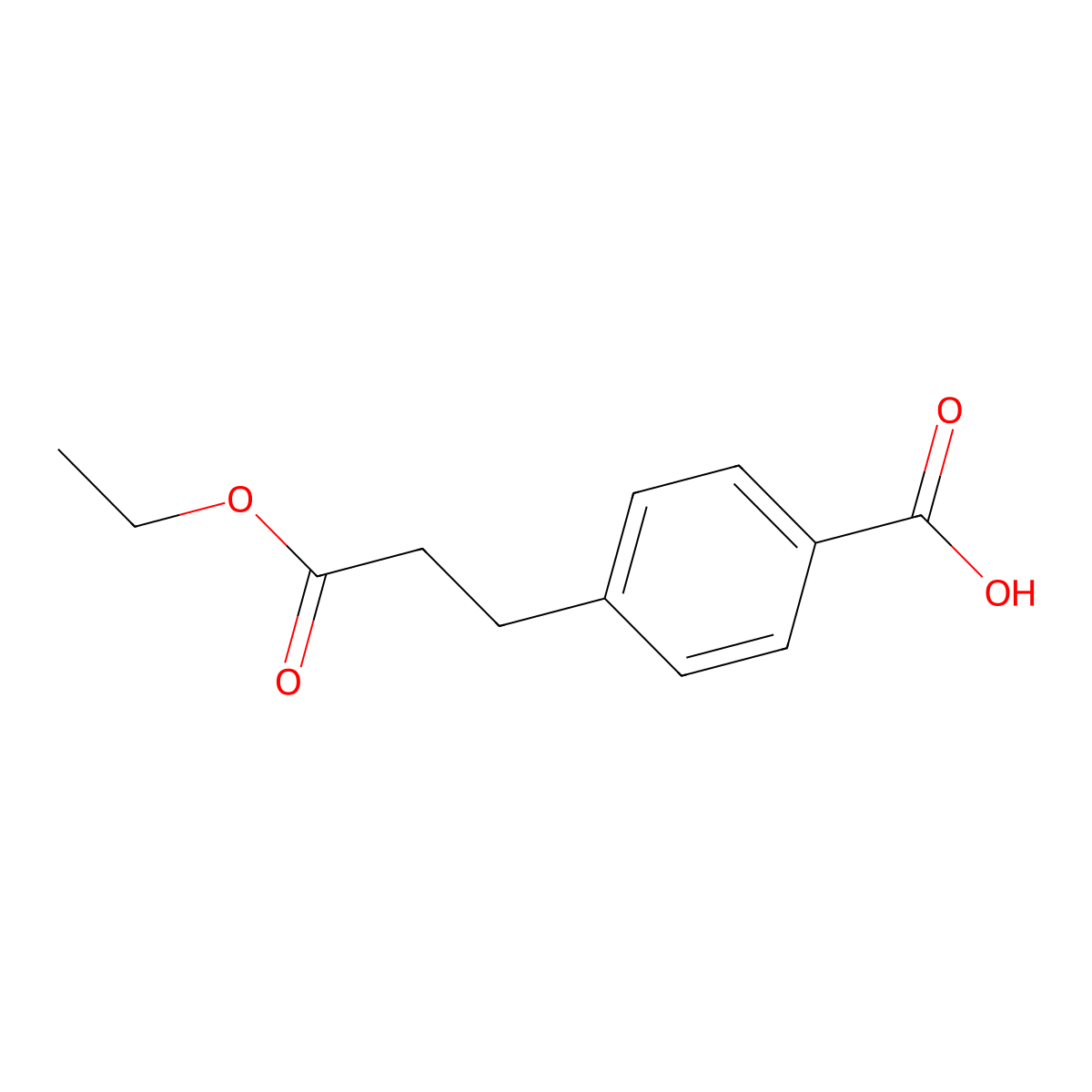 4-(3-Ethoxy-3-oxopropyl)benzoic acid molecular structure, CAS 267888-21-1