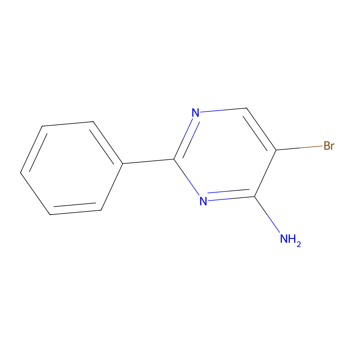 5-Bromo-2-phenylpyrimidin-4-amine molecular structure, CAS 26789-00-4