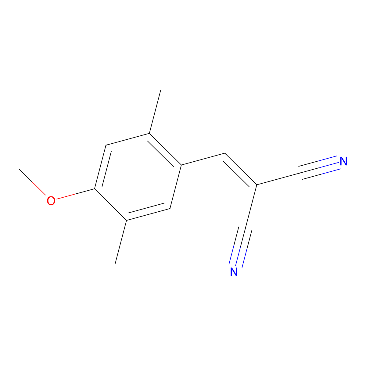 2-[(4-Methoxy-2,5-dimethylphenyl)methylidene]propanedinitrile molecular structure, CAS 267900-10-7