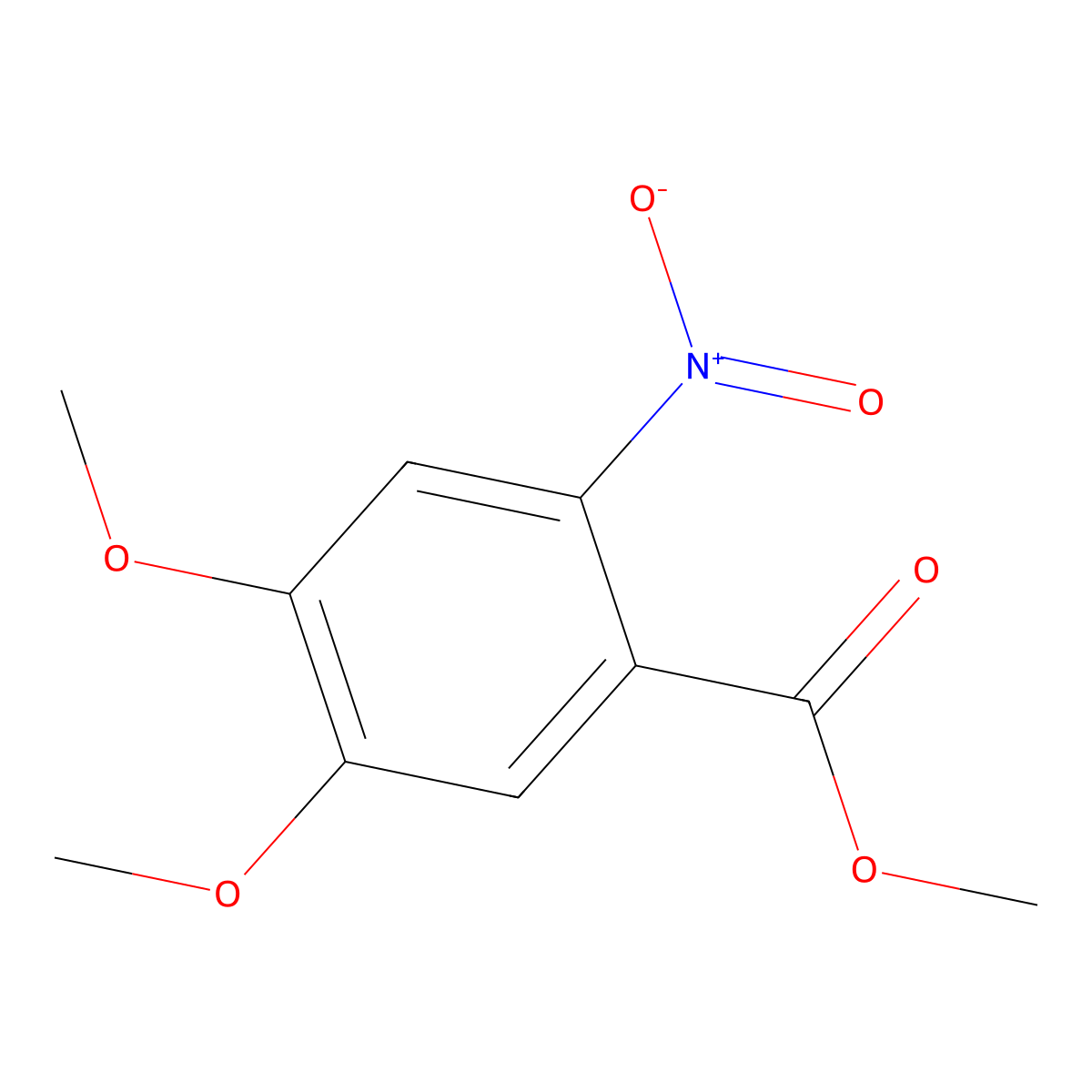Benzoic acid, 4,5-dimethoxy-2-nitro-, methyl ester molecular structure, CAS 26791-93-5
