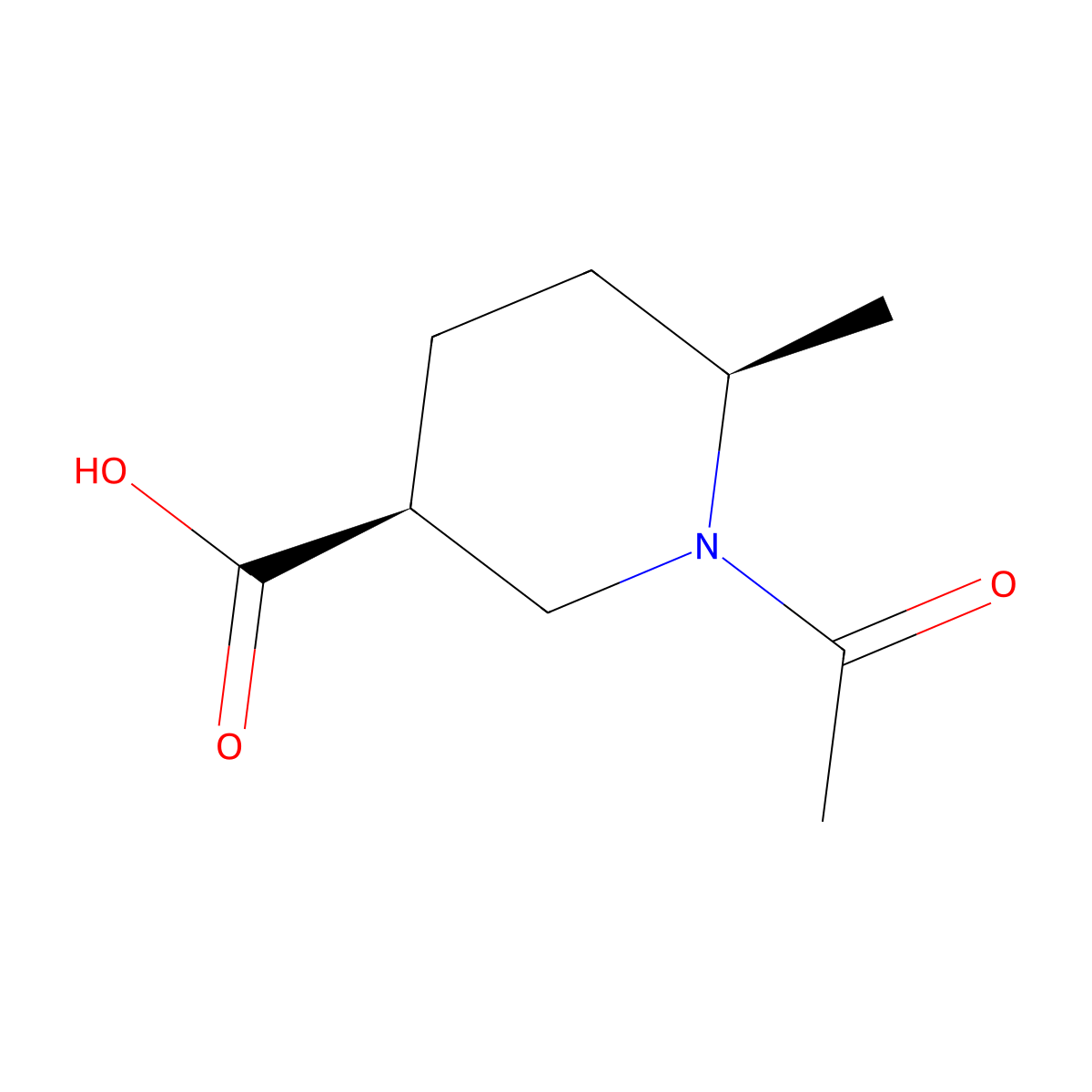 rac-(3R,6S)-1-acetyl-6-methylpiperidine-3-carboxylic acid molecular structure, CAS 2679801-57-9