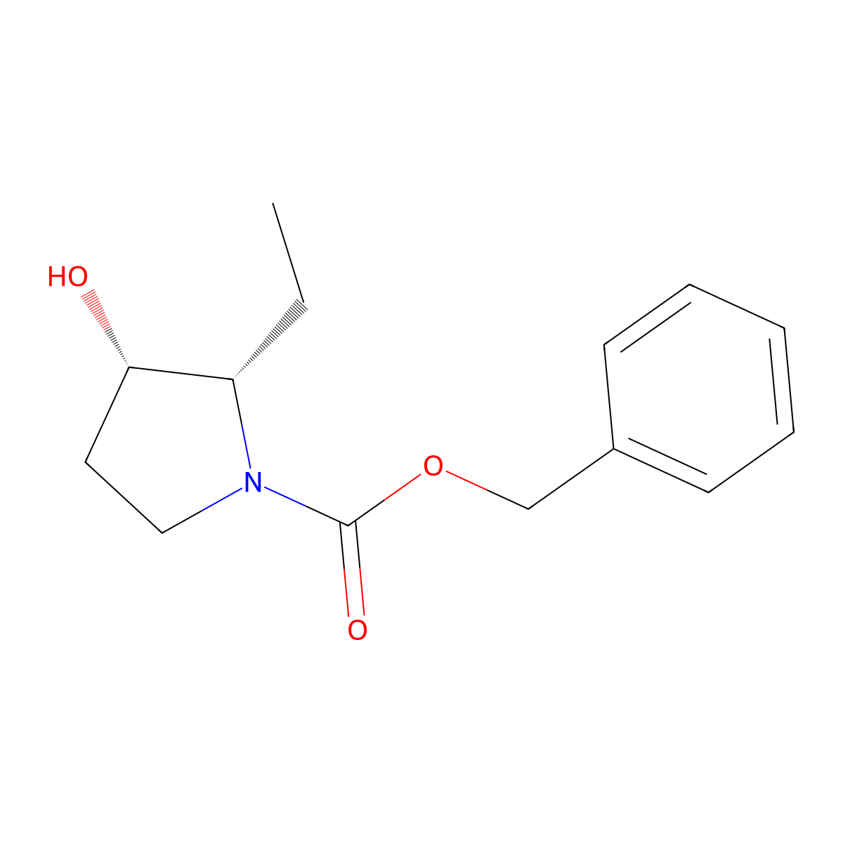benzyl (2S,3S)-2-ethyl-3-hydroxypyrrolidine-1-carboxylate molecular structure, CAS 2679801-60-4