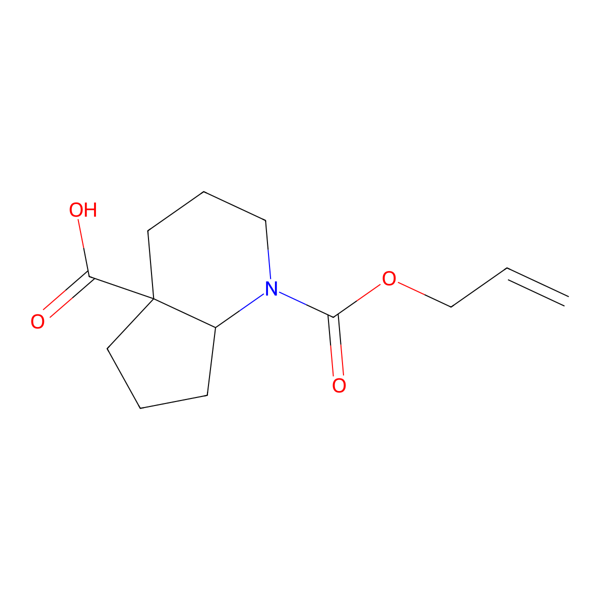 rac-(4aR,7aS)-1-[(prop-2-en-1-yloxy)carbonyl]-octahydro-1H-cyclopenta[b]pyridine-4a-carboxylic acid molecular structure, CAS 2679801-61-5