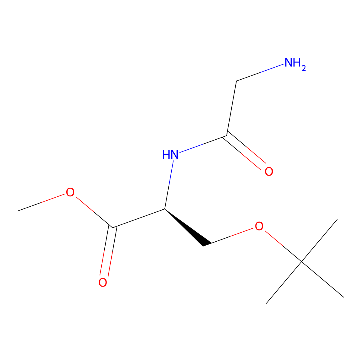 methyl (2S)-2-(2-aminoacetamido)-3-(tert-butoxy)propanoate molecular structure, CAS 2679801-63-7