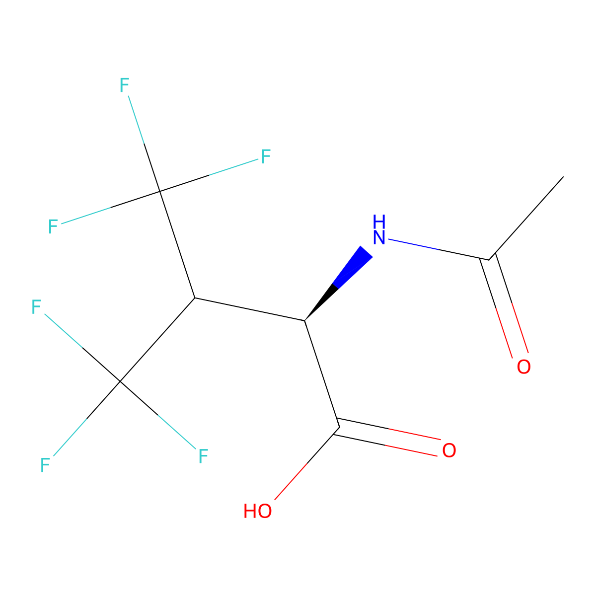 (2R)-2-acetamido-4,4,4-trifluoro-3-(trifluoromethyl)butanoic acid molecular structure, CAS 2679801-79-5