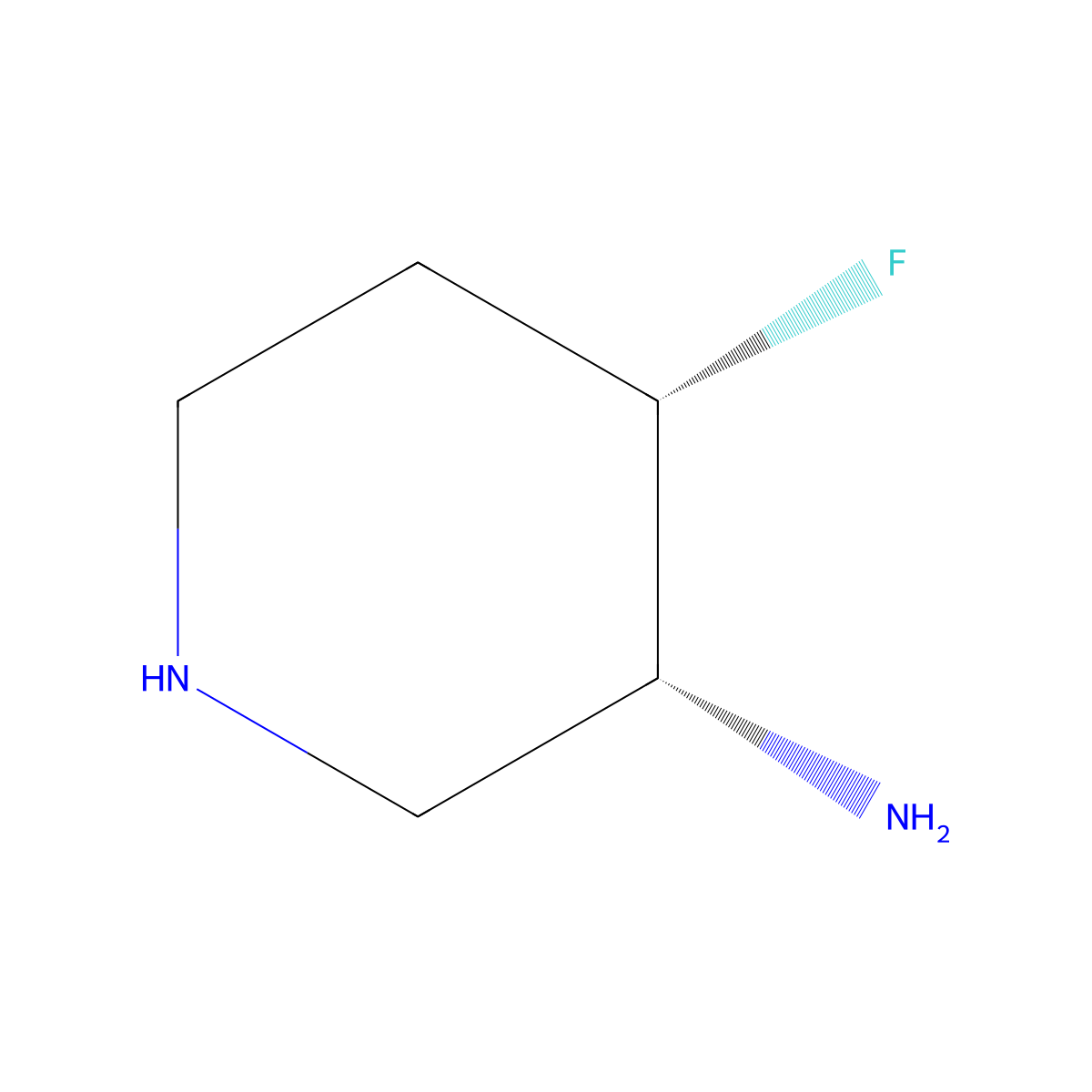 rac-(3R,4S)-4-fluoropiperidin-3-amine molecular structure, CAS 2679801-80-8