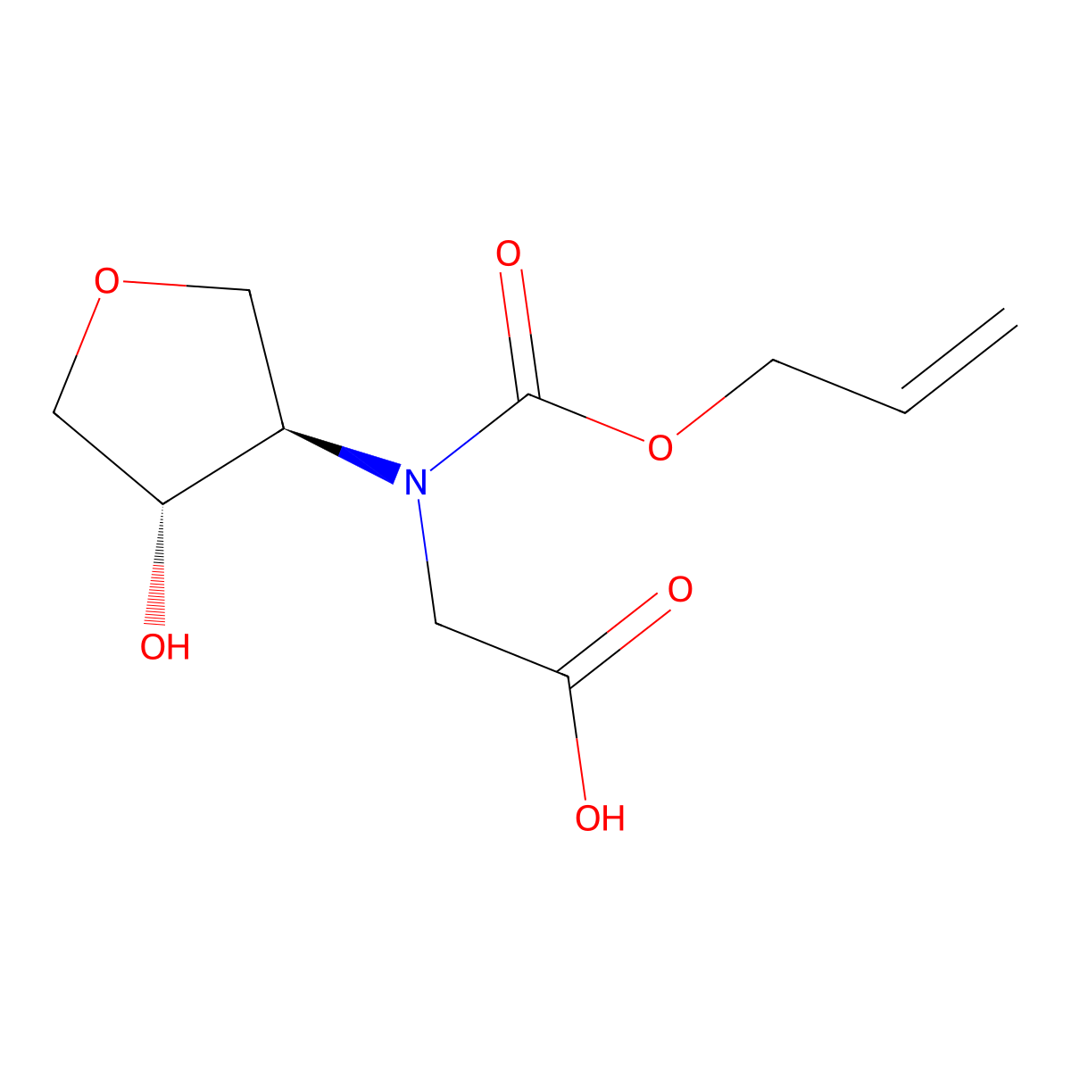 rac-2-{[(3R,4S)-4-hydroxyoxolan-3-yl][(prop-2-en-1-yloxy)carbonyl]amino}acetic acid molecular structure, CAS 2679801-89-7