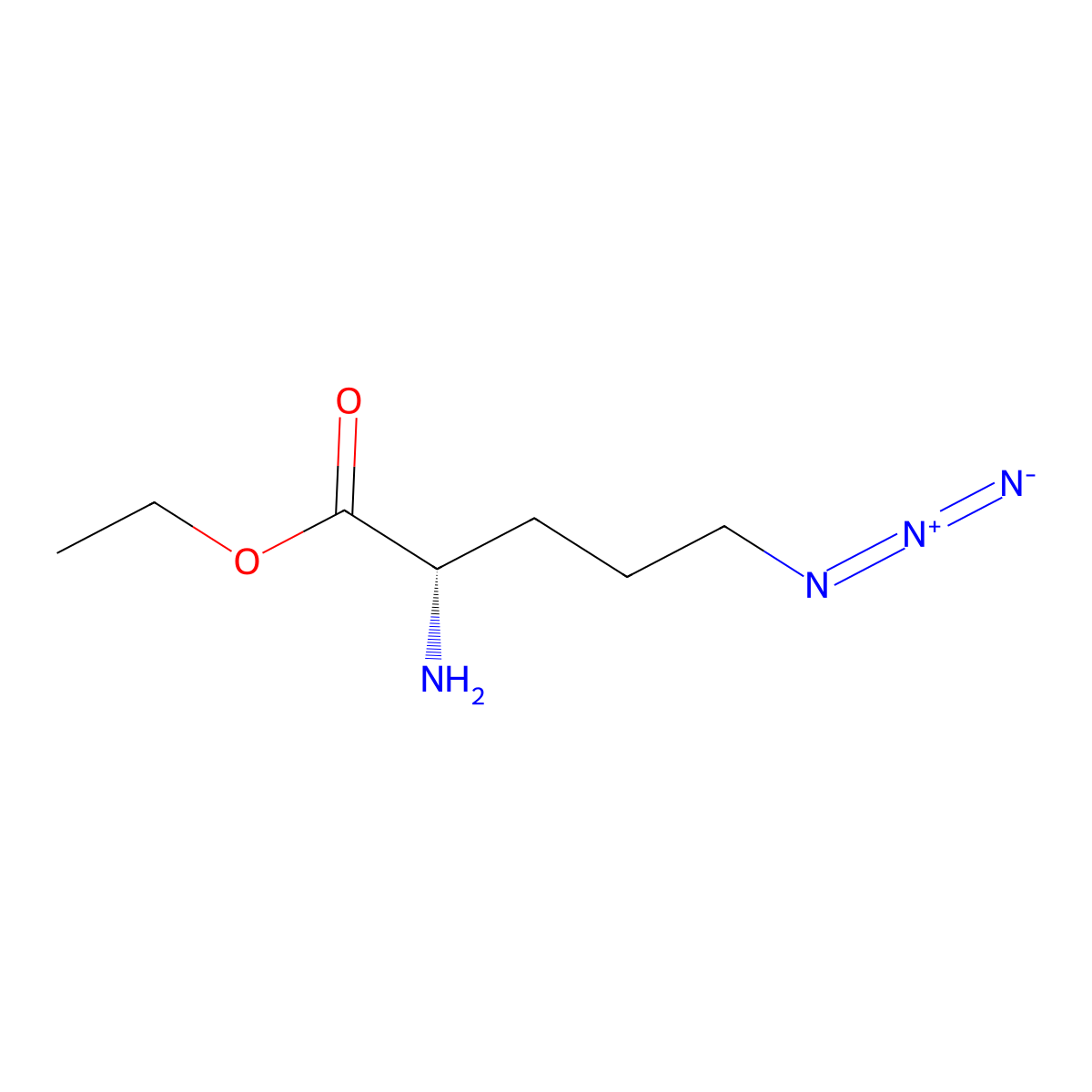 ethyl (2S)-2-amino-5-azidopentanoate molecular structure, CAS 2679801-90-0