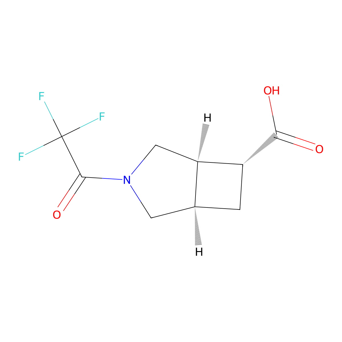 rac-(1R,5R,6R)-3-(trifluoroacetyl)-3-azabicyclo[3.2.0]heptane-6-carboxylic acid molecular structure, CAS 2679801-92-2