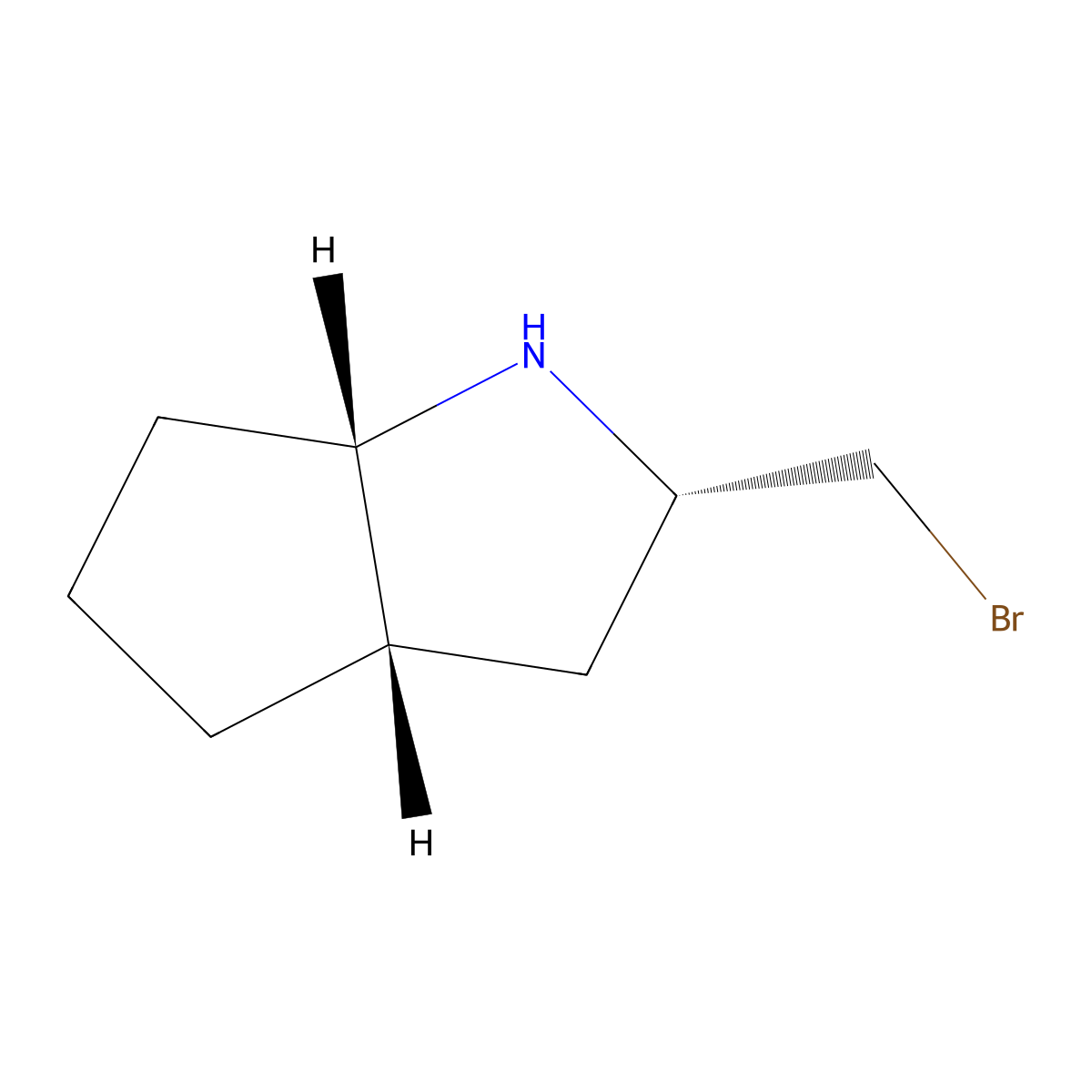 (2S,3aS,6aS)-2-(bromomethyl)-octahydrocyclopenta[b]pyrrole molecular structure, CAS 2679801-93-3