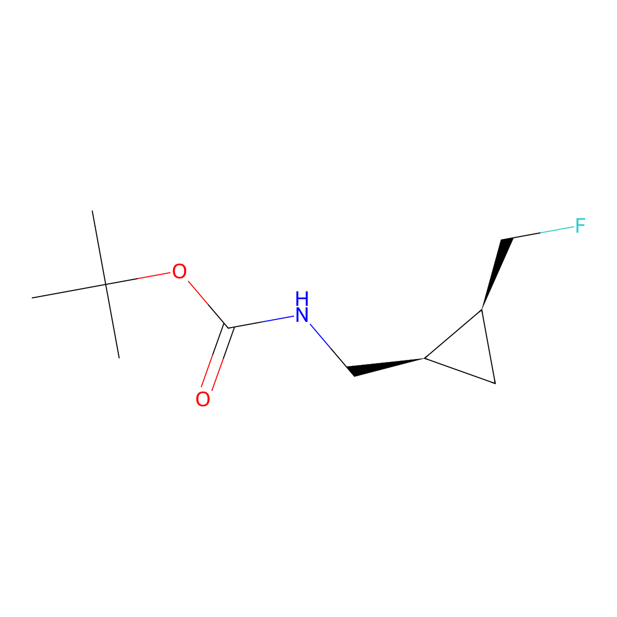 rac-tert-butyl N-{[(1R,2S)-2-(fluoromethyl)cyclopropyl]methyl}carbamate molecular structure, CAS 2679801-97-7
