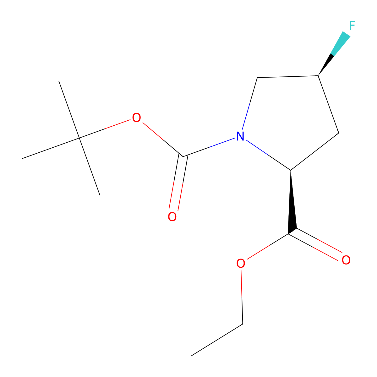 1-tert-butyl 2-ethyl (2S,4S)-4-fluoropyrrolidine-1,2-dicarboxylate molecular structure, CAS 2679802-01-6