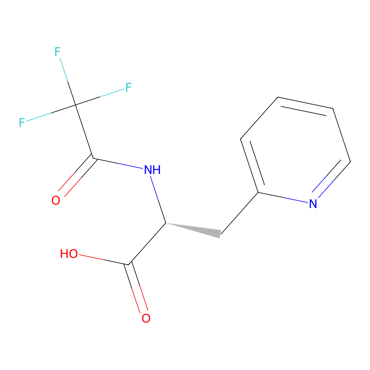(2R)-3-(pyridin-2-yl)-2-(2,2,2-trifluoroacetamido)propanoic acid molecular structure, CAS 2679802-04-9