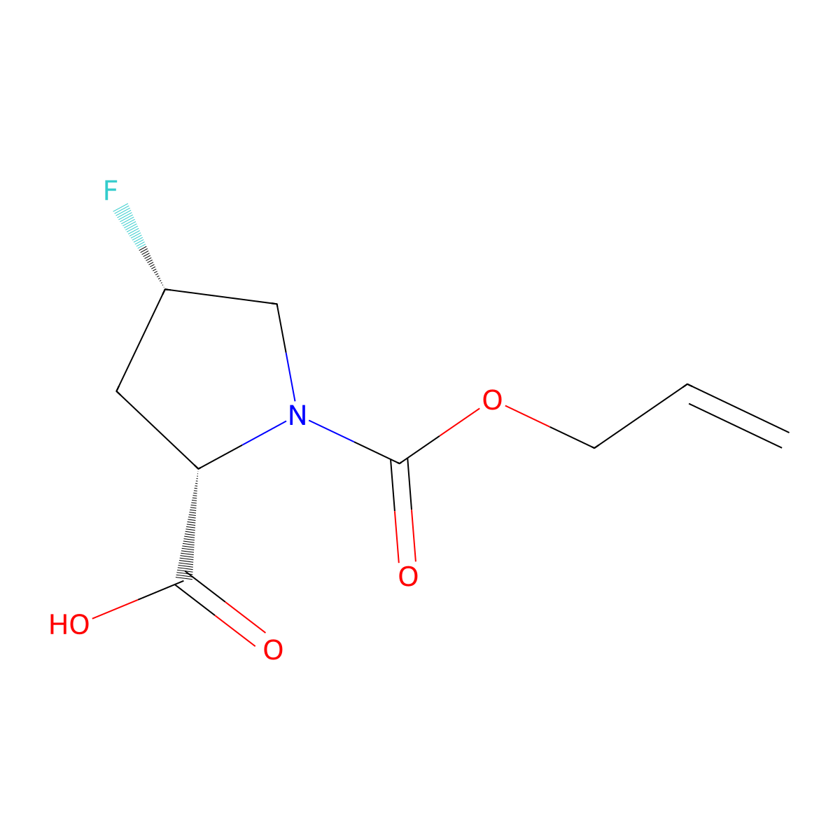 (2S,4S)-4-fluoro-1-[(prop-2-en-1-yloxy)carbonyl]pyrrolidine-2-carboxylic acid molecular structure, CAS 2679802-13-0