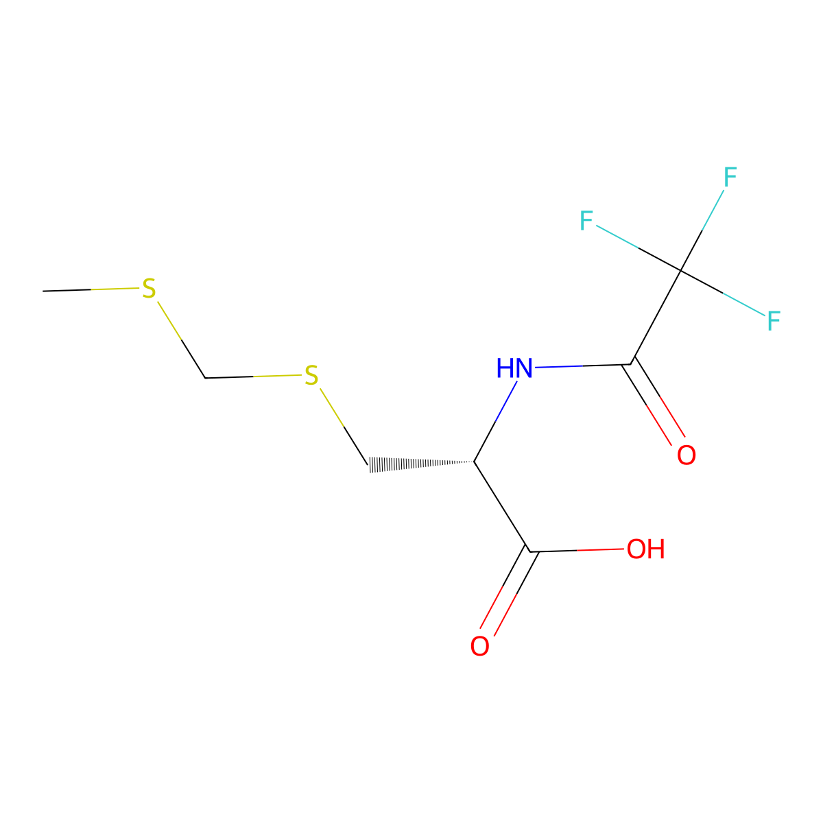 (2R)-3-{[(methylsulfanyl)methyl]sulfanyl}-2-(2,2,2-trifluoroacetamido)propanoic acid molecular structure, CAS 2679802-14-1