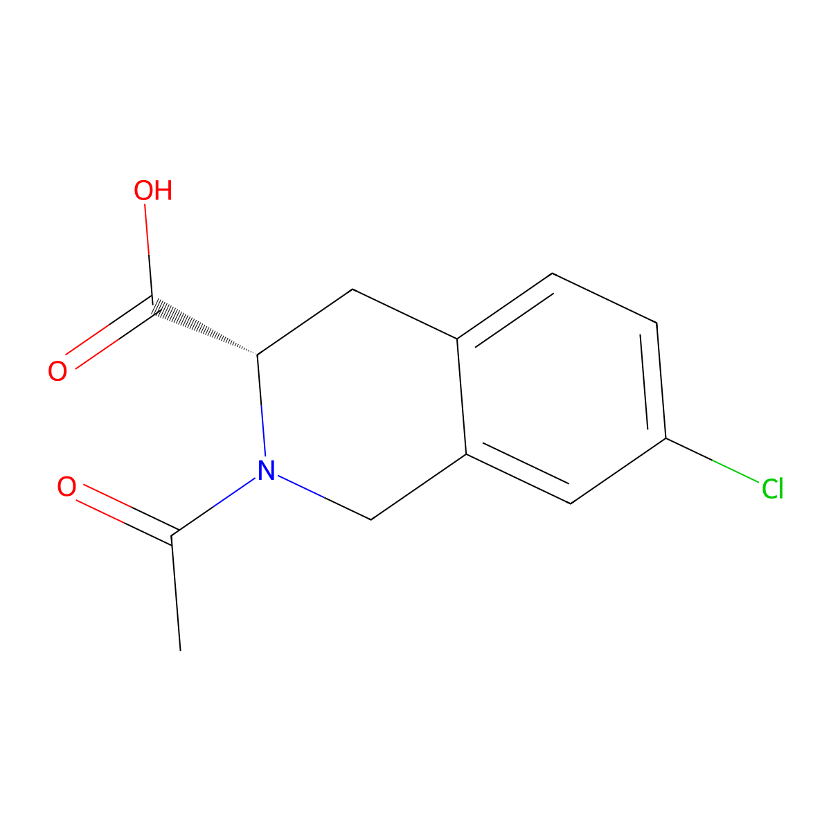 (3S)-2-acetyl-7-chloro-1,2,3,4-tetrahydroisoquinoline-3-carboxylic acid molecular structure, CAS 2679802-16-3