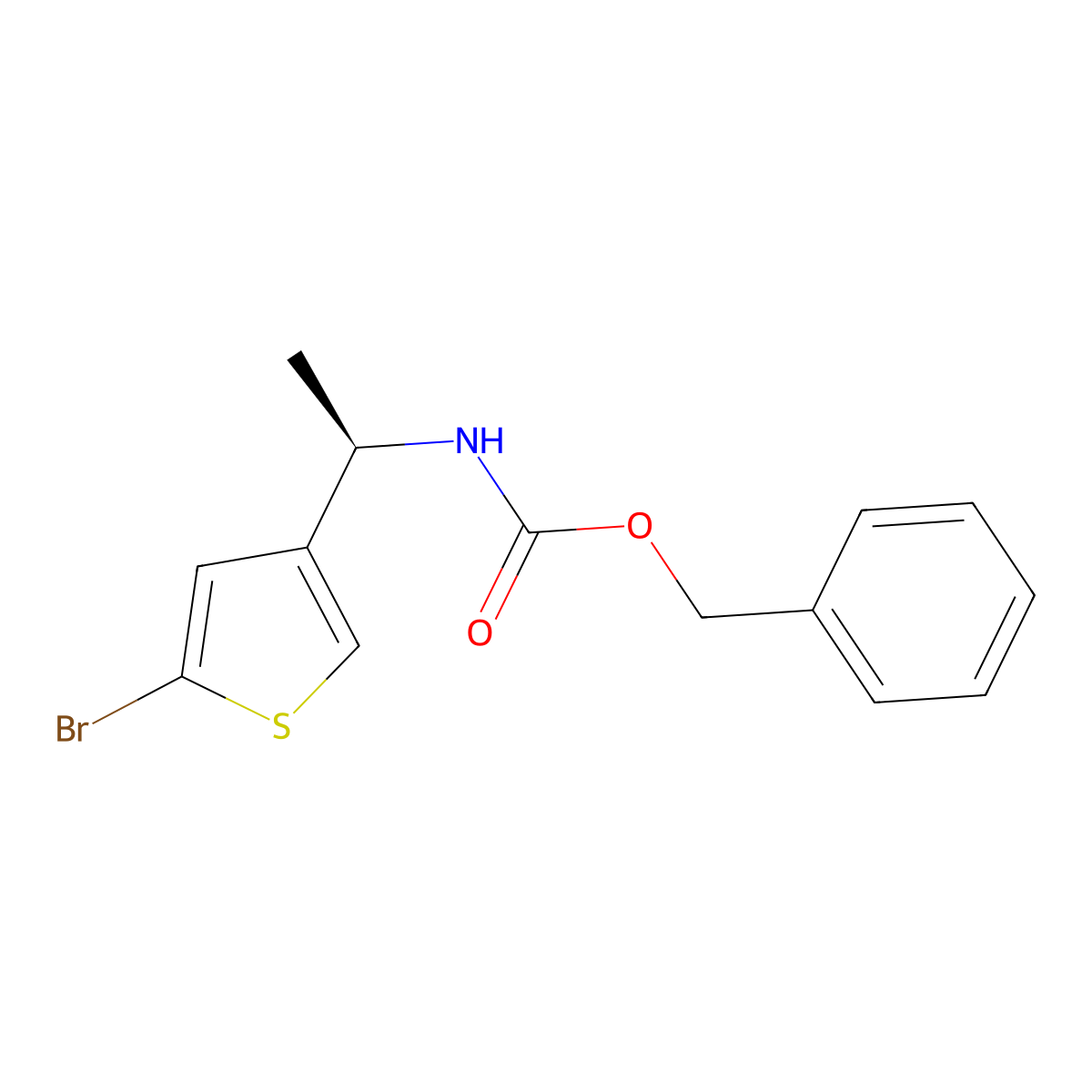 benzyl N-[(1R)-1-(5-bromothiophen-3-yl)ethyl]carbamate molecular structure, CAS 2679802-21-0