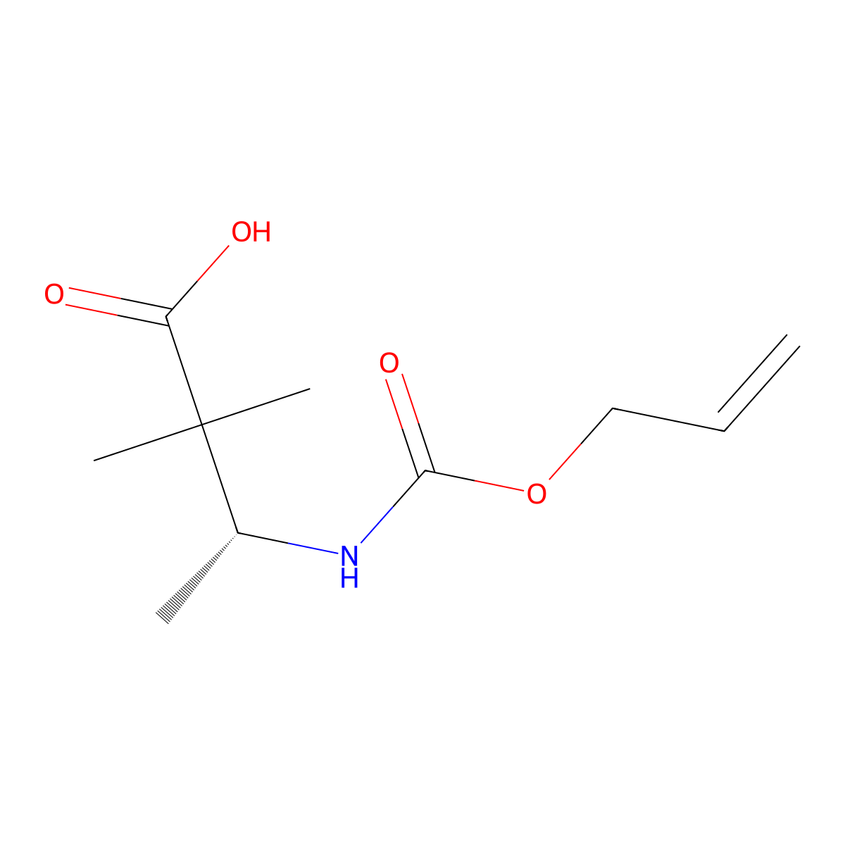(3R)-2,2-dimethyl-3-{[(prop-2-en-1-yloxy)carbonyl]amino}butanoic acid molecular structure, CAS 2679802-23-2
