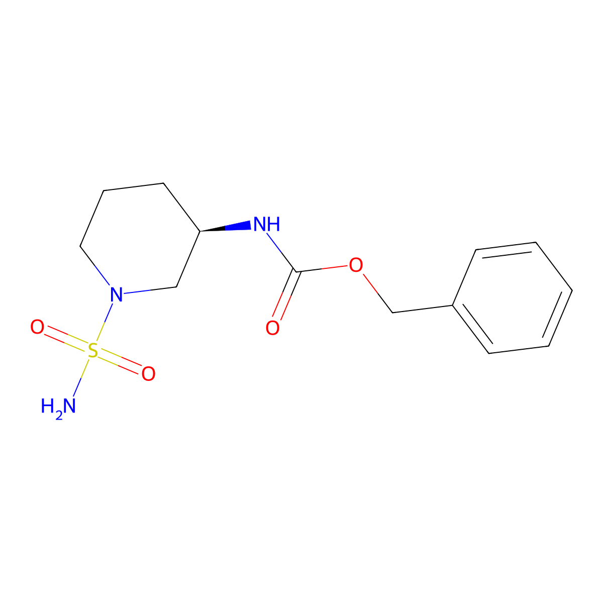 benzyl N-[(3R)-1-sulfamoylpiperidin-3-yl]carbamate molecular structure, CAS 2679802-24-3