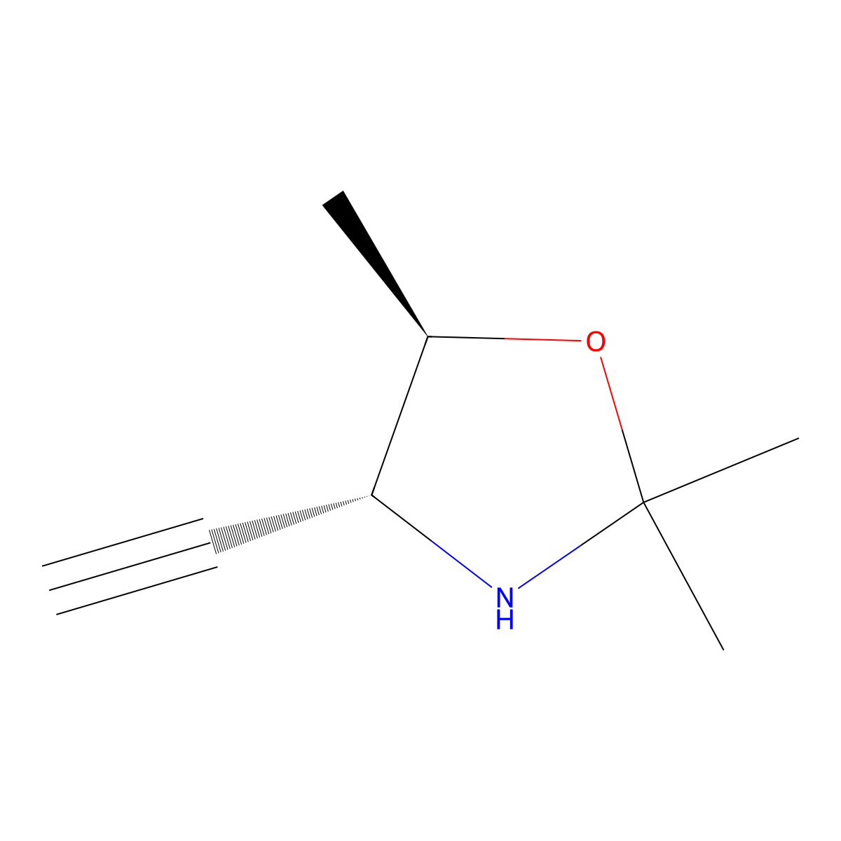 (4R,5R)-4-ethynyl-2,2,5-trimethyl-1,3-oxazolidine molecular structure, CAS 2679802-25-4