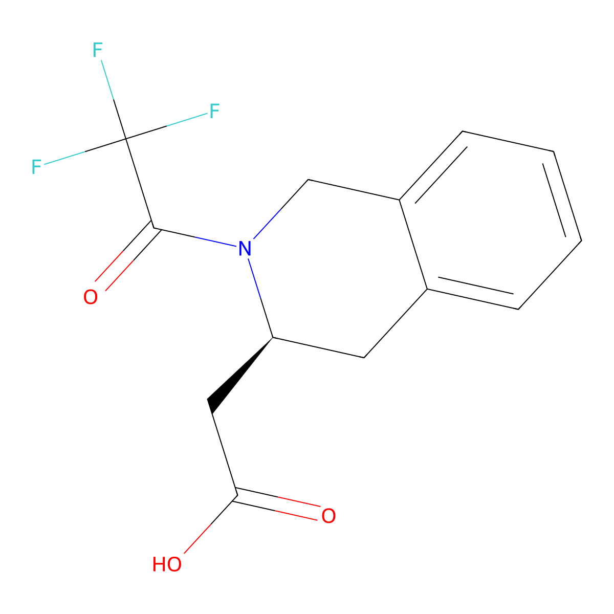 2-[(3S)-2-(2,2,2-trifluoroacetyl)-1,2,3,4-tetrahydroisoquinolin-3-yl]acetic acid molecular structure, CAS 2679802-32-3