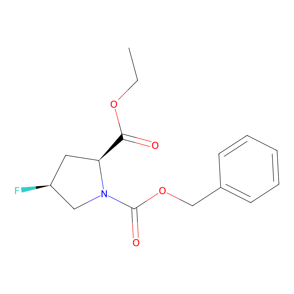 1-benzyl 2-ethyl (2S,4S)-4-fluoropyrrolidine-1,2-dicarboxylate molecular structure, CAS 2679802-44-7