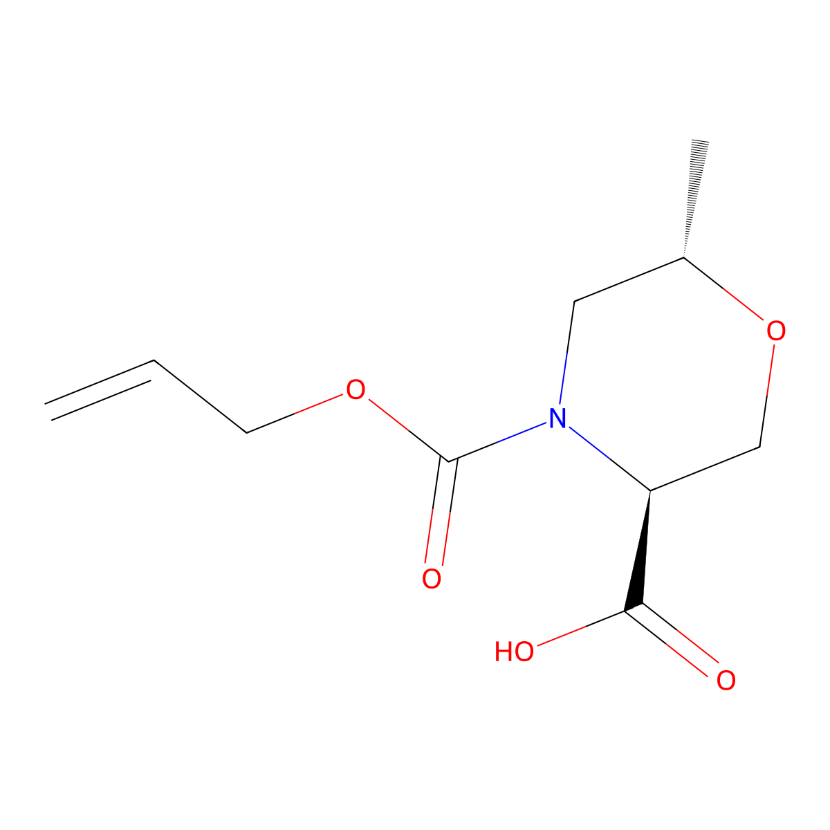 (3S,6S)-6-methyl-4-[(prop-2-en-1-yloxy)carbonyl]morpholine-3-carboxylic acid molecular structure, CAS 2679802-49-2