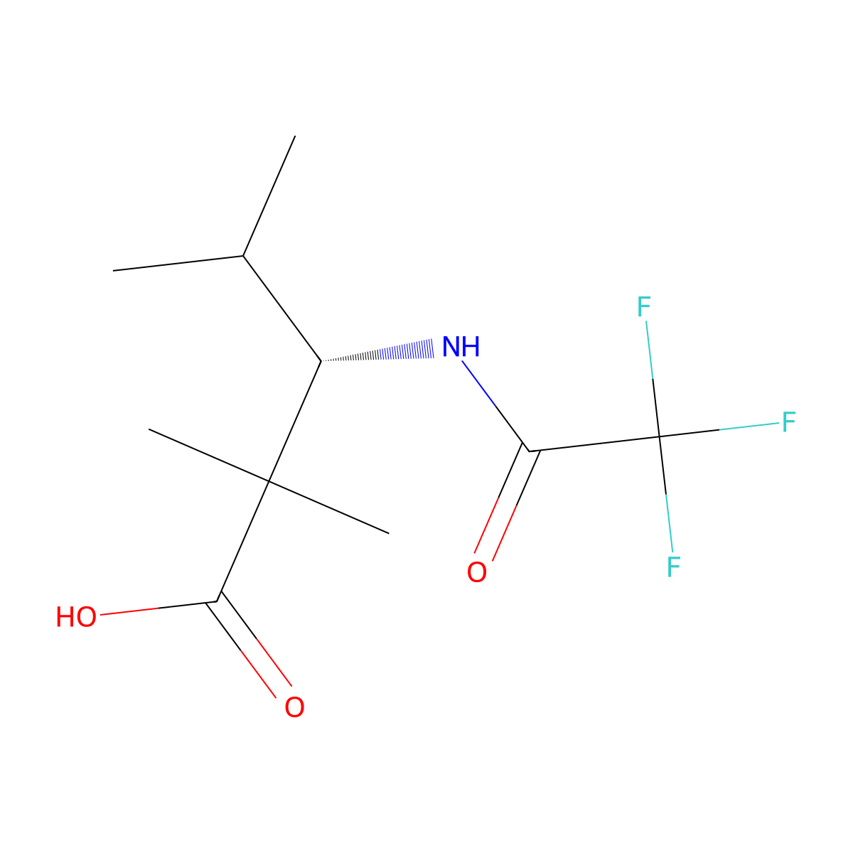 (3S)-2,2,4-trimethyl-3-(2,2,2-trifluoroacetamido)pentanoic acid molecular structure, CAS 2679802-50-5