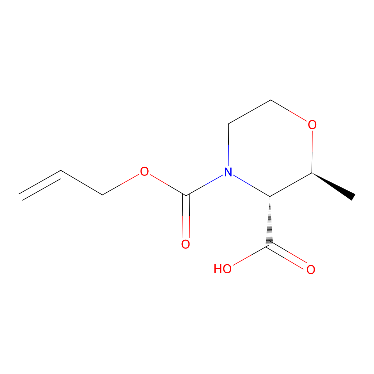 (2S,3R)-2-methyl-4-[(prop-2-en-1-yloxy)carbonyl]morpholine-3-carboxylic acid molecular structure, CAS 2679802-66-3