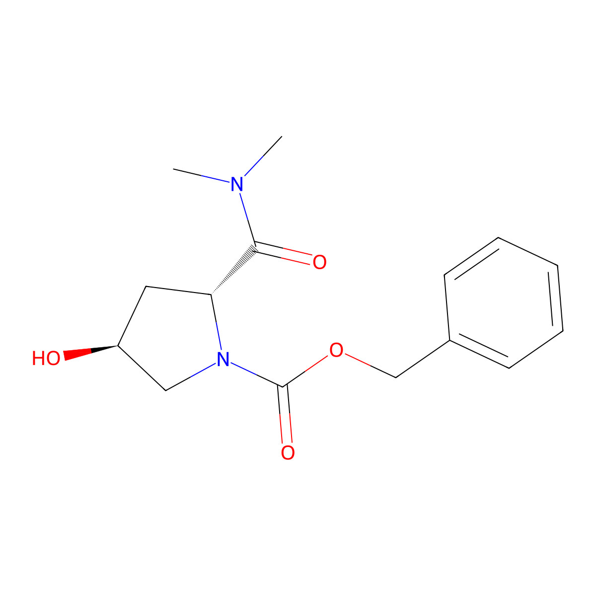 benzyl (2R,4S)-2-(dimethylcarbamoyl)-4-hydroxypyrrolidine-1-carboxylate molecular structure, CAS 2679802-68-5