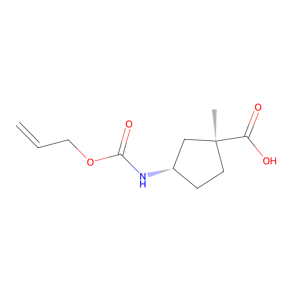 rac-(1R,3R)-1-methyl-3-{[(prop-2-en-1-yloxy)carbonyl]amino}cyclopentane-1-carboxylic acid molecular structure, CAS 2679802-77-6