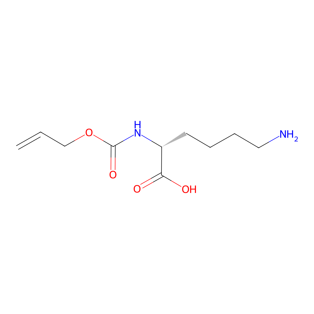 (2R)-6-amino-2-{[(prop-2-en-1-yloxy)carbonyl]amino}hexanoic acid molecular structure, CAS 2679802-81-2