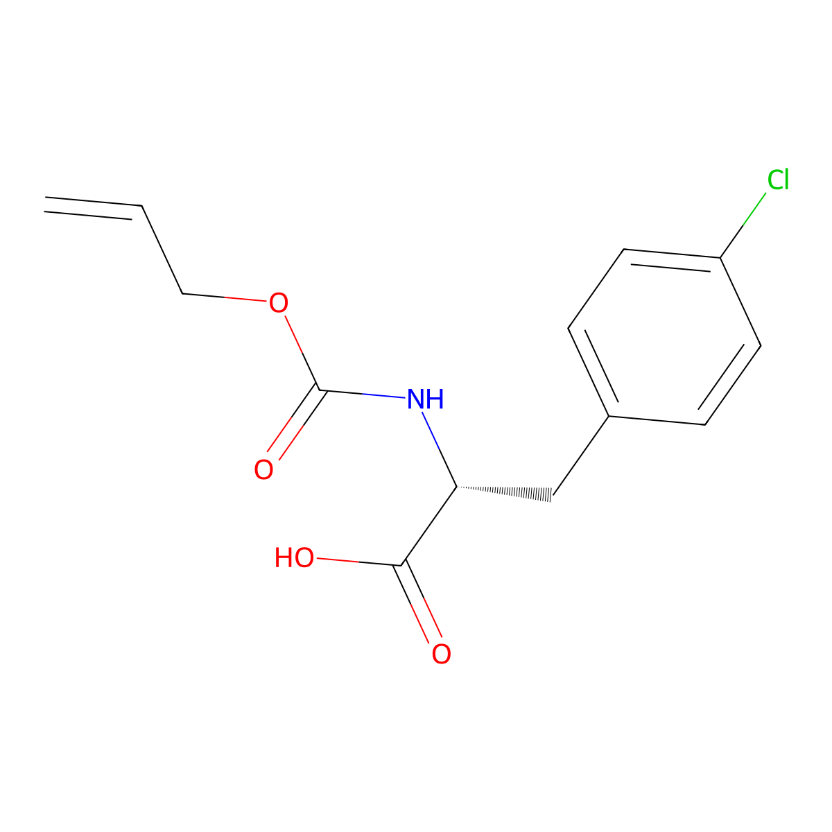 (2R)-3-(4-chlorophenyl)-2-{[(prop-2-en-1-yloxy)carbonyl]amino}propanoic acid molecular structure, CAS 2679802-82-3