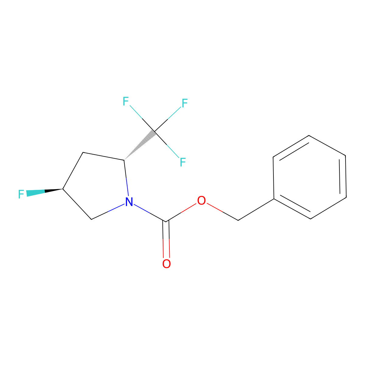 benzyl (2R,4S)-4-fluoro-2-(trifluoromethyl)pyrrolidine-1-carboxylate molecular structure, CAS 2679802-83-4