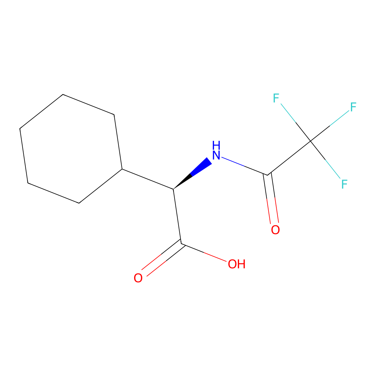 (2R)-2-cyclohexyl-2-(trifluoroacetamido)acetic acid molecular structure, CAS 2679802-89-0