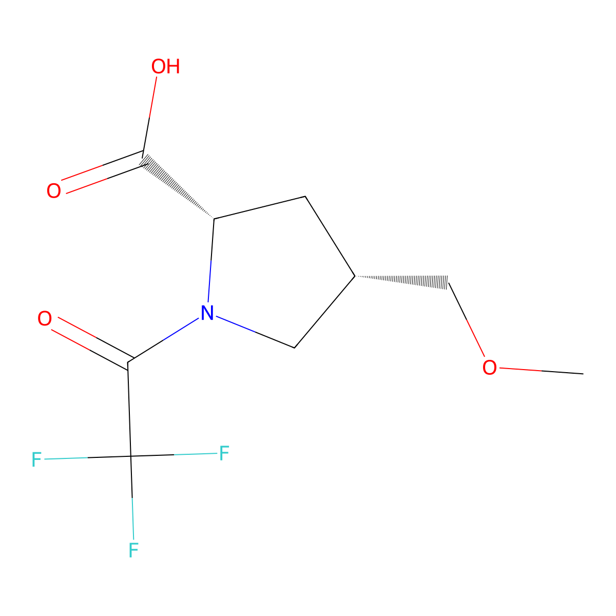 (2S,4S)-4-(methoxymethyl)-1-(2,2,2-trifluoroacetyl)pyrrolidine-2-carboxylic acid molecular structure, CAS 2679802-94-7