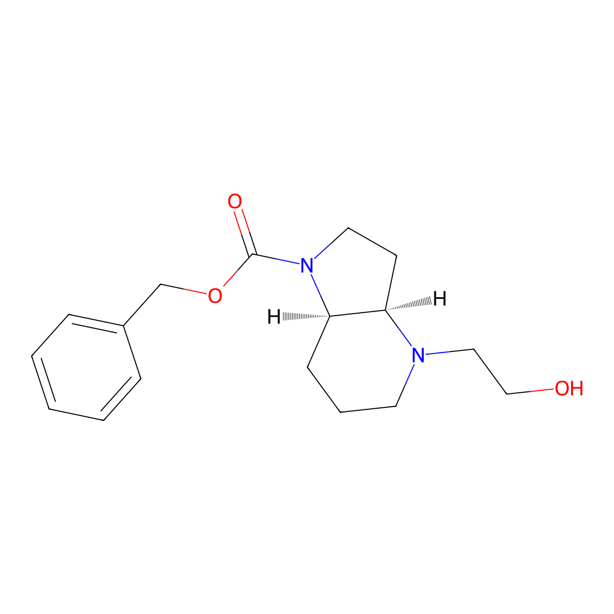 rac-benzyl (3aR,7aR)-4-(2-hydroxyethyl)-octahydro-1H-pyrrolo[3,2-b]pyridine-1-carboxylate molecular structure, CAS 2679805-23-1
