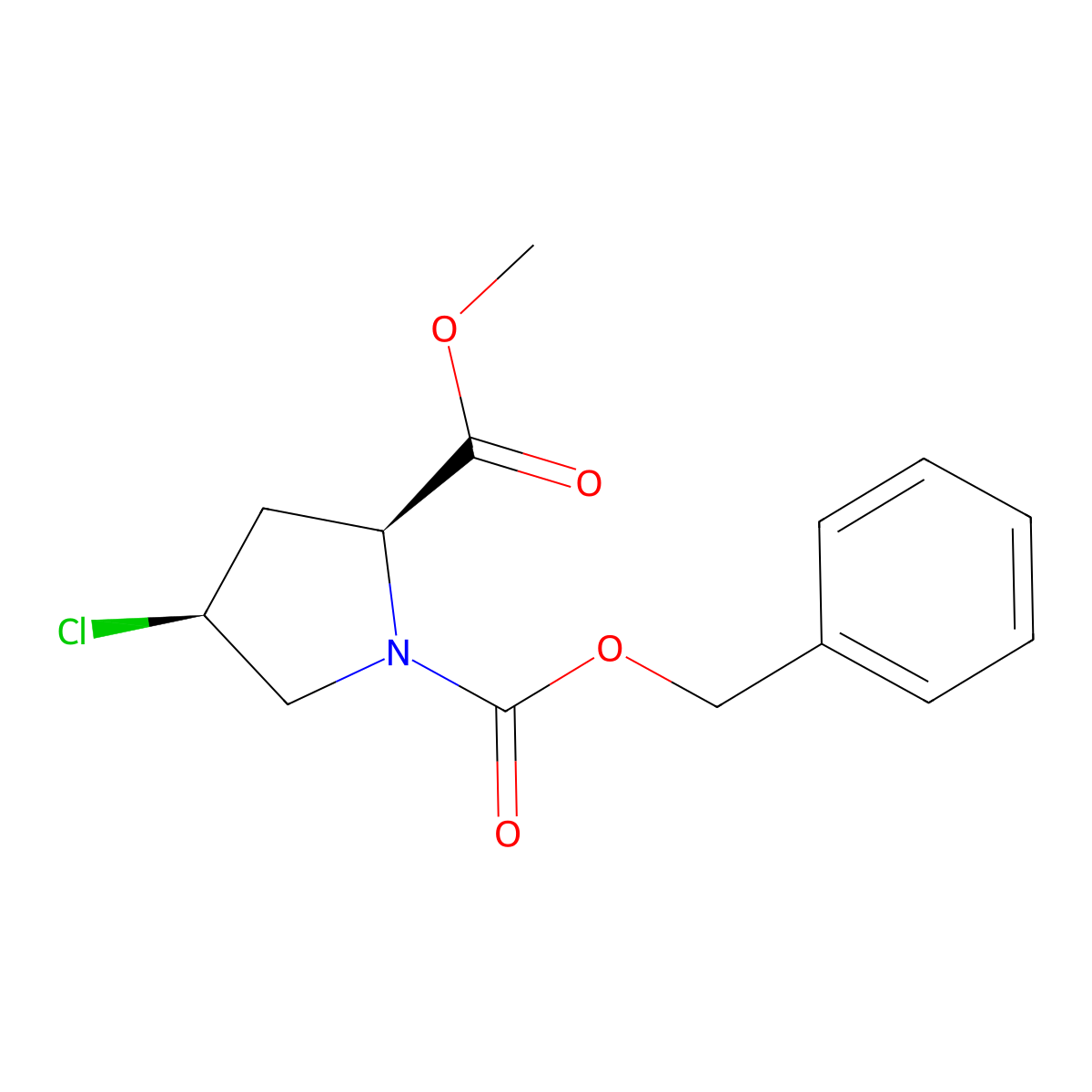 1-benzyl 2-methyl (2S,4S)-4-chloropyrrolidine-1,2-dicarboxylate molecular structure, CAS 2679805-24-2